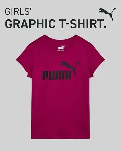 PUMA Girls T-Shirt - Core Logo T-Shirt for Girls - Basic Athletic Crewneck Short Sleeve Tee (7-16) - 3