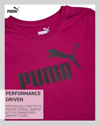 PUMA Girls T-Shirt - Core Logo T-Shirt for Girls - Basic Athletic Crewneck Short Sleeve Tee (7-16) - 4