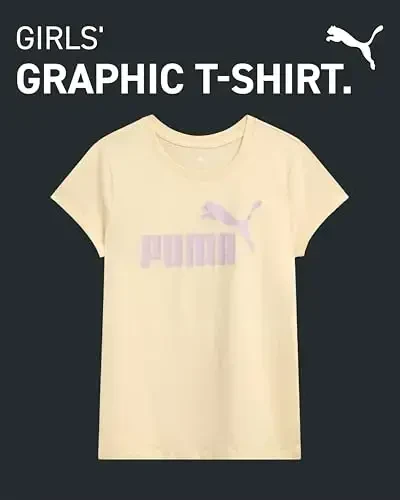 PUMA Girls T-Shirt - Qizlar uchun Core Logo T-Shirt - Asosiy atletik yumaloq bo'yinli qisqa yengli futbolka (7-16) - MODAZONE (1)