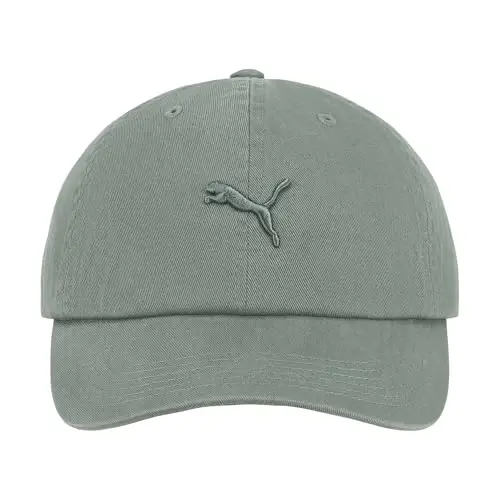 PUMA Womens Tonal Jumpcat Washed Cotton Twill Adjustable Baseball Cap - 1