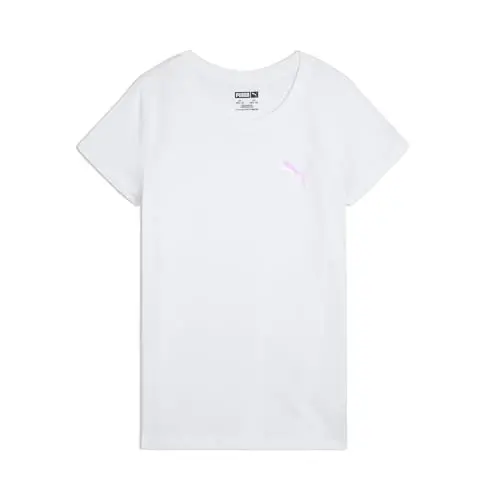 Puma Girls Core Logo Short Sleeve T-Shirt, Crewneck, Soft and Lightweight 