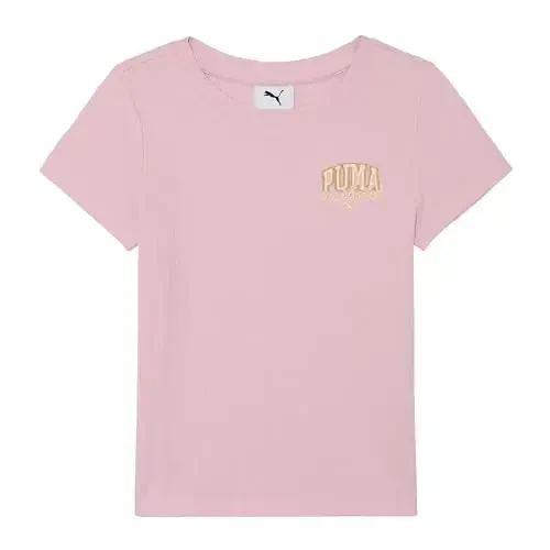 Puma Girls Short Sleeve T-Shirt, Fashion Prints & Colors, Soft and Comfortable - PUMA