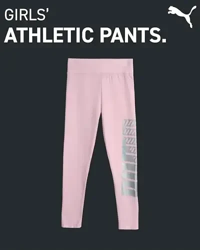 PUMA Girls' Leggings - Comfort Stretch Athletic Legging Pants - Active Yoga Pants for Girls – Flare or Basic Leggings (S-XL) - MODAZONE (1)