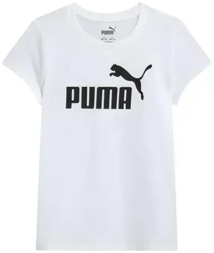 PUMA Girls T-Shirt - Core Logo T-Shirt for Girls - Basic Athletic Crewneck Short Sleeve Tee (7-16) - MODAZONE