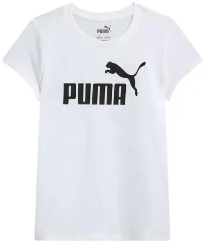 PUMA Girls T-Shirt - Core Logo T-Shirt for Girls - Basic Athletic Crewneck Short Sleeve Tee (7-16) - 1