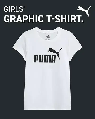 PUMA Girls T-Shirt - Core Logo T-Shirt for Girls - Basic Athletic Crewneck Short Sleeve Tee (7-16) - MODAZONE (1)