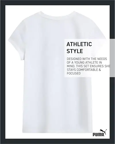 PUMA Girls T-Shirt - Core Logo T-Shirt for Girls - Basic Athletic Crewneck Short Sleeve Tee (7-16) - 5
