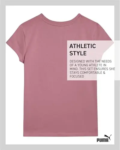 PUMA Girls T-Shirt - Core Logo T-Shirt for Girls - Basic Athletic Crewneck Short Sleeve Tee (7-16) - 6