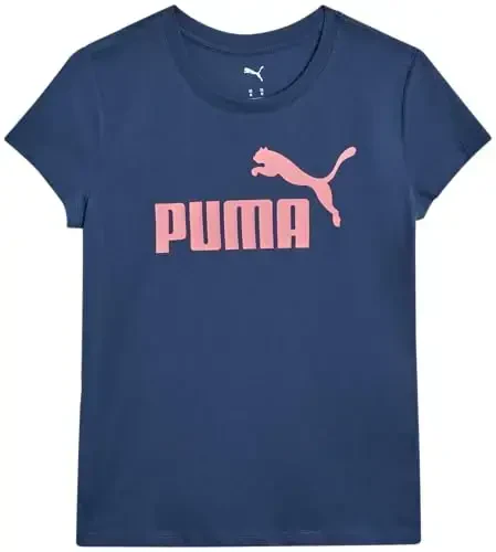 PUMA Girls T-Shirt - Core Logo T-Shirt for Girls - Basic Athletic Crewneck Short Sleeve Tee (7-16) - MODAZONE