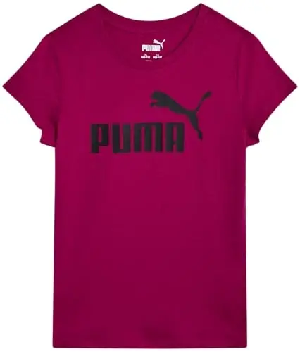 PUMA Girls T-Shirt - Core Logo T-Shirt for Girls - Basic Athletic Crewneck Short Sleeve Tee (7-16) - 1