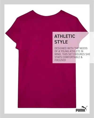 PUMA Girls T-Shirt - Core Logo T-Shirt for Girls - Basic Athletic Crewneck Short Sleeve Tee (7-16) - 6