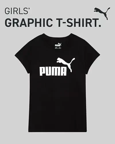 PUMA Girls T-Shirt - Core Logo T-Shirt for Girls - Basic Athletic Crewneck Short Sleeve Tee (7-16) - PUMA (1)