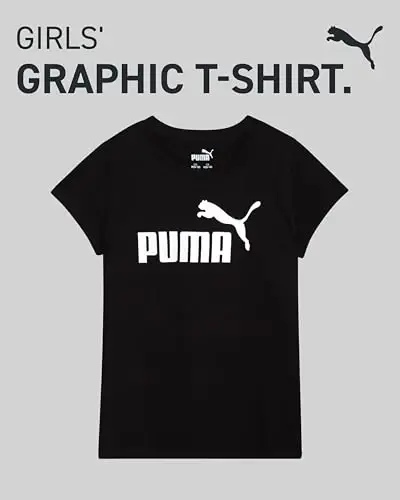 PUMA Girls T-Shirt - Core Logo T-Shirt for Girls - Basic Athletic Crewneck Short Sleeve Tee (7-16) - 2
