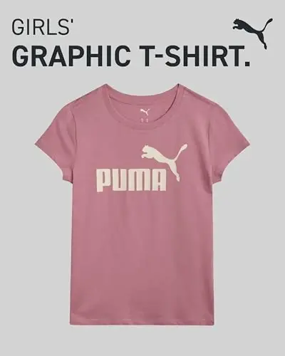PUMA Girls T-Shirt - Core Logo T-Shirt for Girls - Basic Athletic Crewneck Short Sleeve Tee (7-16) - 3