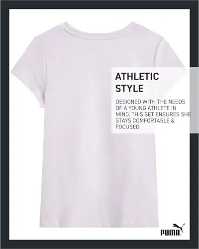 PUMA Girls T-Shirt - Core Logo T-Shirt for Girls - Basic Athletic Crewneck Short Sleeve Tee (7-16) - 6
