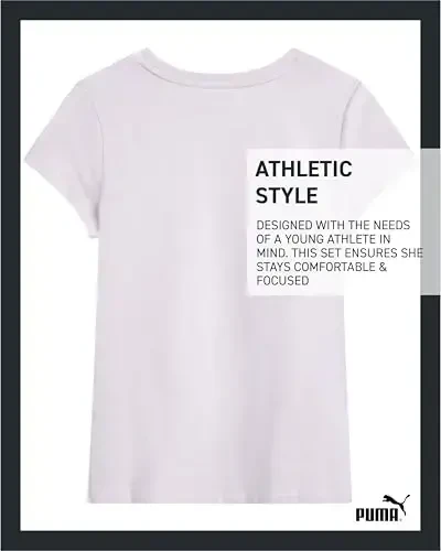 PUMA Girls T-Shirt - Core Logo T-Shirt for Girls - Basic Athletic Crewneck Short Sleeve Tee (7-16) - 6