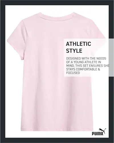 PUMA Girls T-Shirt - Core Logo T-Shirt for Girls - Basic Athletic Crewneck Short Sleeve Tee (7-16) - 5
