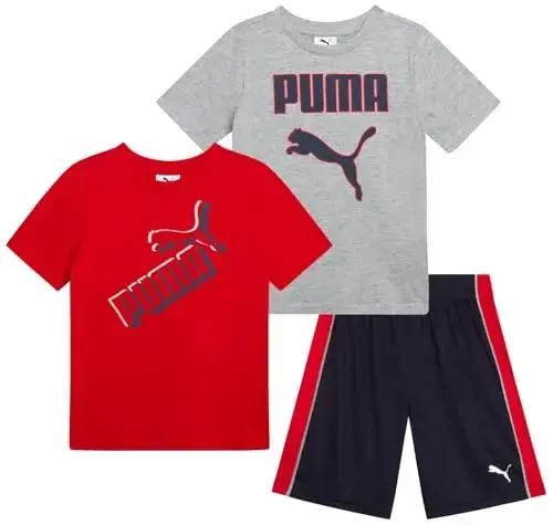 PUMA Комплект для мальчиков: футболка с коротким рукавом и шорты, 3 предмета (размеры: 2T-7) - 1
