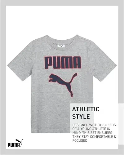 PUMA Комплект для мальчиков: футболка с коротким рукавом и шорты, 3 предмета (размеры: 2T-7) - 6