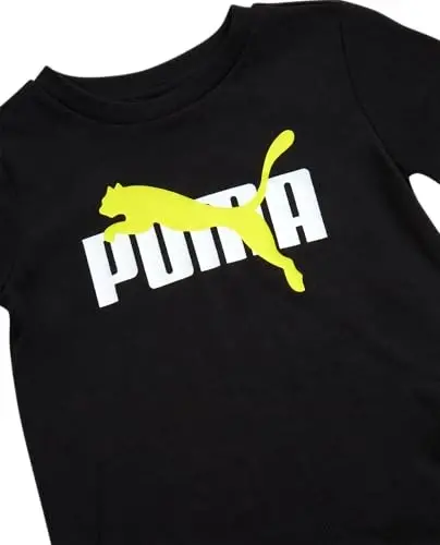 PUMA Little Boys 3 Piece Active T-Shirt Performance Shorts Set (Sizes 2T-7) | Soft Breathable Cotton Blend, Comfortable Active Fit, Short Sleeve Crewneck, Great for Play & Everyday Youth Wear - 3