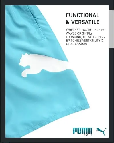 PUMA Men's Bathing Suit - 2 Pack Quick Dry Swimsuit Trunks with Mesh Compression Liner - 8