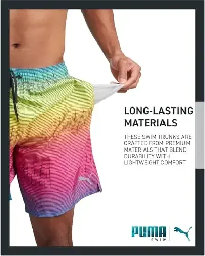 PUMA Men's Bathing Suit - 2 Pack Quick Dry Swimsuit Trunks with Mesh Compression Liner - 8