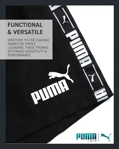 PUMA Men's Bathing Suit - 2 Pack Quick Dry Swimsuit Trunks with Mesh Compression Liner - 8