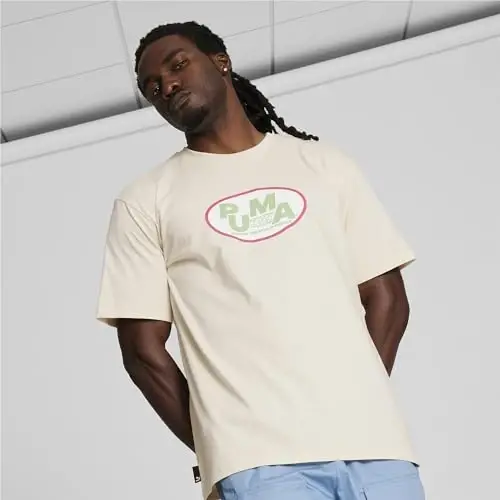 PUMA Mens Classics Re: Escape Graphic Crew Neck Short Sleeve Casual Tops Casual - Grey - 3
