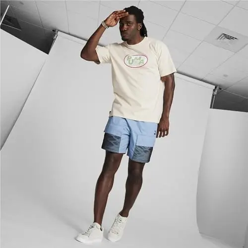 PUMA Mens Classics Re: Escape Graphic Crew Neck Short Sleeve Casual Tops Casual - Grey - 5