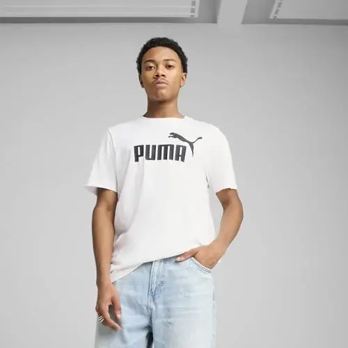 PUMA Mens Essentials Logo Crew Neck Short Sleeve Casual Tops Casual - 3