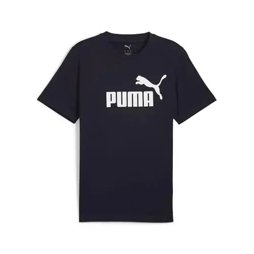 PUMA Mens Essentials Logo Crew Neck Short Sleeve Casual Tops Casual - 1