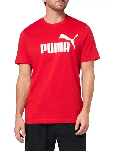 PUMA Mens Essentials Logo Crew Neck Short Sleeve Casual Tops Casual - 1