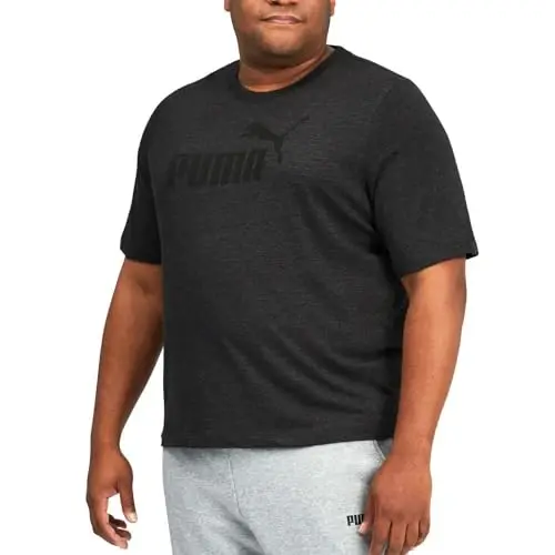 PUMA Men's Essentials Logo Tee, Grey, Standard Length, Classic Fit, Short Sleeve, Cotton 100%, T-Shirt, Sports, 586253-07 - 1