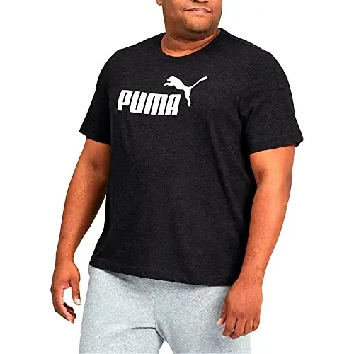 PUMA Men's Essentials Logo Tee, Grey, Standard Length, Classic Fit, Short Sleeve, Cotton 100%, T-Shirt, Sports, 586253-07 - 1