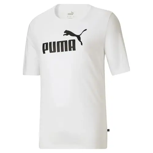 PUMA Men's Essentials Logo Tee, Grey, Standard Length, Classic Fit, Short Sleeve, Cotton 100%, T-Shirt, Sports, 586253-07 - 1