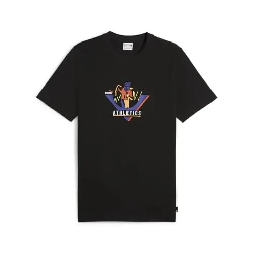 PUMA Men's Village Wear Graphic Crew Neck Short Sleeve Casual Tops Casual - 1