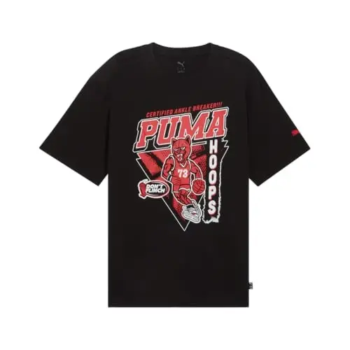 PUMA Mens Village Wear Graphic Crew Neck Short Sleeve Casual Tops Casual - Black - 1