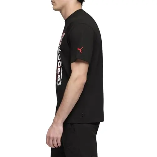 PUMA Mens Village Wear Graphic Crew Neck Short Sleeve Casual Tops Casual - Black - 3