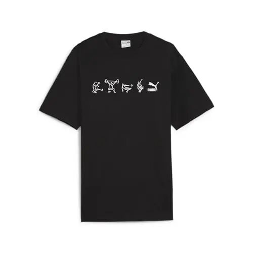 PUMA Mens Village Wear Graphic Crew Neck Short Sleeve Casual Tops Casual - Black - Puma