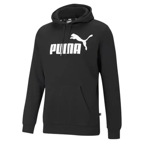 PUMA Мужская базовая флисовая худи с логотипом (Доступно для крупных и высоких) - 3