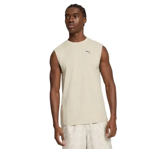 PUMA Мужская Футболка Essentials Resort Graphic Crew Neck Short Sleeve Casual Tops - Синий - 1