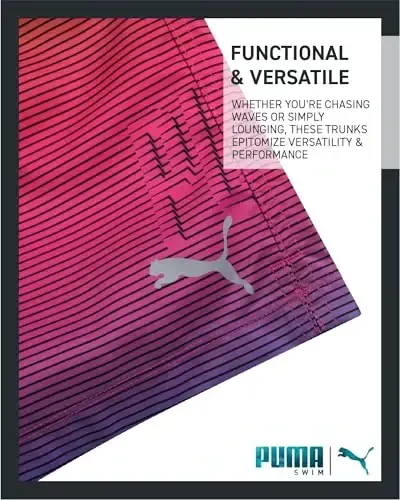 PUMA Men's Bathing Suit - 2 Pack Quick Dry Swimsuit Trunks with Mesh Compression Liner - 8