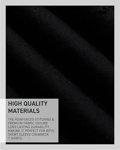 PUMA o'g'il bolalar ko'ylagi - Logotip bilan o'g'il bolalar uchun paxta ekipaj bo'yinli qisqa qisma faol futbolka (o'lchamlar: 8-20) - 4