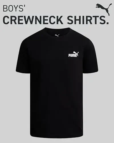 PUMA o'g'il bolalar ko'ylagi - Paxta dumaloq bo'yinli qisqa yengli logotipli faol futbolka (o'lchamlari: 8-20) - Modazone (1)