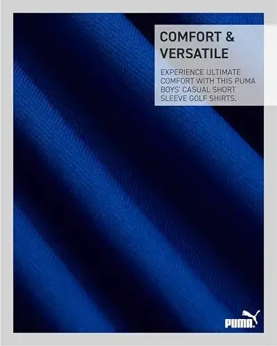 PUMA o'g'il bolalar polo ko'ylagi - Quruq moslashuvchan ishlash tugmachasi Yopiq yoqali qisqa yengli golf polo ko'ylaklari o'g'il bolalar uchun (O'lchamlar: 8-20) - 4