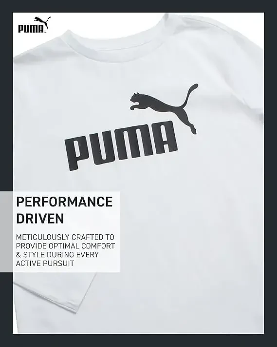 PUMA o'g'il bolalar uchun uzun yengli ko'ylaklar - O'g'il bolalar uchun nafas oladigan sport kiyimining uzun yengli ko'ylaklari - Kundalik tepalik futbolkalari (o'lchamlari S-XL) - 3