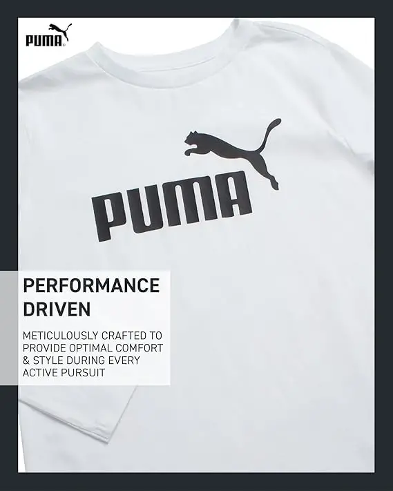 PUMA o'g'il bolalar uchun uzun yengli ko'ylaklar - O'g'il bolalar uchun nafas oladigan sport kiyimining uzun yengli ko'ylaklari - Kundalik tepalik futbolkalari (o'lchamlari S-XL) - 2