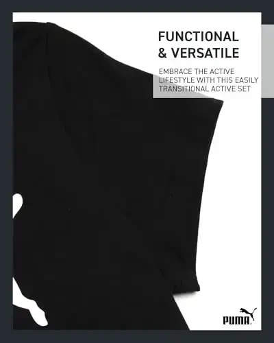 PUMA Qizlar futbolkalari - 2 dona qisqa yengli logotipli grafik futbolkalar - Qizlar uchun kundalik sport futbolkalari (O'lchamlari: S-XL) - 5