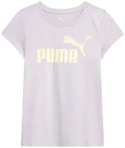 PUMA Qizlar futbolkasi - Qizlar uchun asosiy logotipli futbolka - Asosiy atletik yumaloq bo'yinli qisqa yengli futbolka (7-16) - MODAZONE (1)
