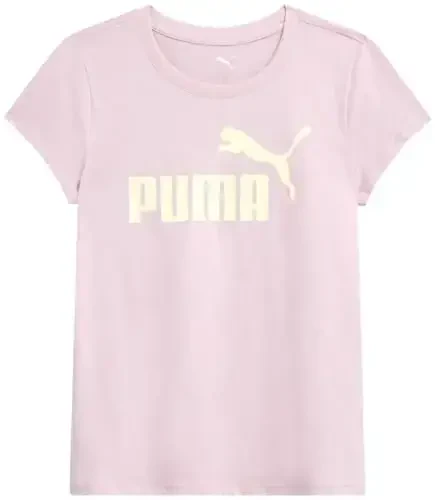 PUMA Qizlar futbolkasi - Qizlar uchun Core Logo futbolkasi - Asosiy atletik dumaloq bo'yinli qisqa yengli futbolka (7-16) - 1